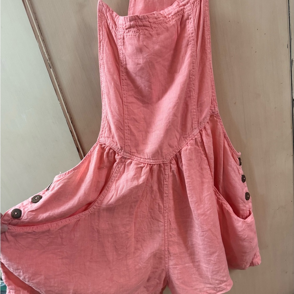 Free People Coral Linen short jumpsuit - Picture 5 of 7